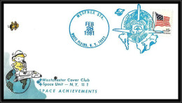 65886 Apollo 10th Anniversary Wespnex Cachet Turquoise 28/2/1981 White Plains USA Espace Space Achievements Lettre Cover - Stati Uniti