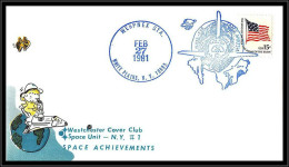 65884 Apollo 10th Anniversary Wespnex Cachet Bleu 27/2/1981 White Plains USA Espace Space Achievements Lettre Cover - Stati Uniti