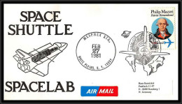 65880 Wespnex'81 Spacelab White Plains 27/2/1981 USA Espace Space Lettre Cover - Stati Uniti