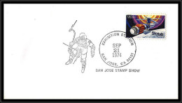 65774 San Jose Station Stamp Show Cosmonaut 21/9/1974 USA Skylab Espace Space Lettre Cover - Stati Uniti