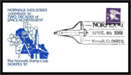 65669 Norpex'81 2 Decades Of Space Achievements 4/4/1981 Norwalk USA Espace Shuttle Lettre Cover - United States