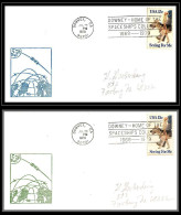 65642 Downey Home Columbia 10th Years Anniversary Apollo 11 20/8/1979 USA Espace Space Chien Dog Lot 2 Lettre Cover - United States