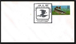 65591 A Tribute To The Challenger Anaheim 2/1/1987 Aigle Eagle USA Poissons Fish Espace Space Lettre Cover - United States