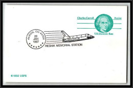 65599 Resnik Memorial Challenger Station 28/1/1987 USA Espace Space Entier Stationery - United States