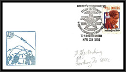 65553 American's Contribution To A Better World 28/3/1980 Anaheim USA Espace Space Will Rogers Lettre Cover - Etats-Unis