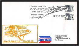 65486 Shuttle Colombia Sts 9 11/12/1983 Chicago Stamp Expo Spacelab USA Animals Moufflon Espace Space Lettre Cover - United States