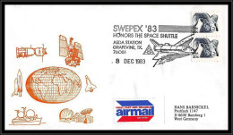 65467 Swepex'83 Honors The Space Shuttle Colombia 3/12/1983 Grapevine USA Animals Moufflon Espace Space Lettre Cover - Etats-Unis