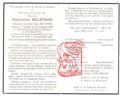 DP Alphonsine Bellemans ° Vollezele Galmaarden 1885† Waregem 1961 Bruyneel Bossuyt Schittekatte Paternostre Vandenabeele - Images Religieuses