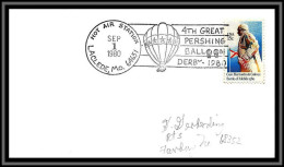 67345 Laclede Hot Air Station USA Ballon 4th Great Pershing Balloon Derby 1/9/1980 Espace Space Lettre Cover - Montgolfières