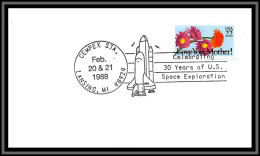 67216 Cempex Lansing 20-21/2/1988 30 Years Of USA Espace Space Exploration Lettre Cover - United States