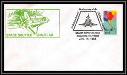 67208 Anniversary Of The Challenger Tragedy 15/1/1988 Anaheim USA Espace Space Lettre Cover - United States