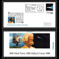 67181 James Clerk Maxwell Telescope 27/4/1987 Mauna Kea Station Usa Espace Space Aerogramme Stationery Twain Halley - Etats-Unis