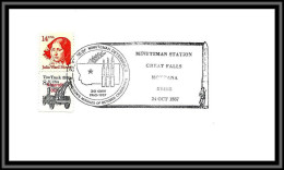 67164 Missiles Minuteman Station Great Falls 24/10/1987 USA Espace Space Lettre Cover - United States