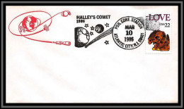 67152 Halley's Comet Atlantic City 10/3/1986 Chien Dog USA Espace Space Lettre Cover - United States
