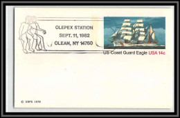 67116 Us Coast Guard Eagle Olepex Station 11/9/1982 Olean USA Espace Space Entier Stationery - Etats-Unis