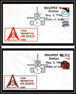 67136 Goldpex 86 Station 2/5/1986 USA Espace Space Lot 2 Lettre Cover - United States