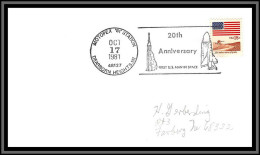 67017 20th Anniversary First Us Men In Space Motopex Dearborn 17/10/1981 USA Espace Lettre Cover - United States
