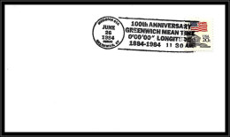 66986 100th Anniversary Greenwich Mean Time 26/6/1984 USA Espace Space Lettre Cover - United States
