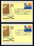 67031 Canton Starpex 21 Jules Verne 10-11/10/1981 USA Espace Space Lot 2 Dates Lettre Cover - Etats-Unis