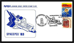 66962 Spacepex 83 Houston Nasa /1983 USA Espace Johnson Space Center Spacelab Lettre Cover - Etats-Unis