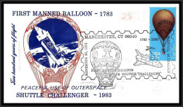 66930 First Manned Balloon Ballon Manchester 1783-1983 USA Espace Space Lettre Cover - Etats-Unis