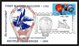 66929 First Manned Balloon Ballon Manchester 1783-1983 USA Espace Space Lettre Cover - Etats-Unis