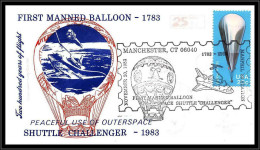 66928 First Manned Balloon Ballon Manchester 1783-1983 USA Espace Space Lettre Cover - Etats-Unis