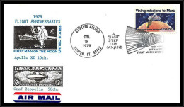 66765 Clintpex 10th Anniversary Of Apollo 11 18/2/1979 USA Espace Space Lettre Cover - United States