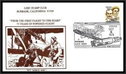 66723 Lercpex Burbank 75th Anniversary Of Powered Flight 8/10/1978 USA Espace Space Lettre Cover - Etats-Unis