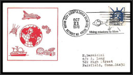 66717 Motor City Detroit Viking Missions To Mars 21/10/1978 USA Espace Space Lettre Cover - USA