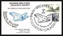 66670 200 Years Of Exploration Beckpex 4/6/1978 Fullerton USA Espace Space Shuttle Lettre Cover - USA