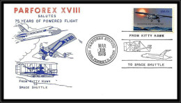 66654 75 Years Of Powered Flight Parforex 8 Park Forest 18/3/1978 USA Espace Space Shuttle USA Espace Space Lettre Cover - USA