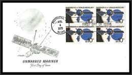 66562 Bloc 4 Mariner FDC 4/4/1975 Pasadena USA Espace Space Lettre Cover - Etats-Unis