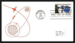 66563 Mariner FDC 4/4/1975 Pasadena USA Espace Space Lettre Cover - Etats-Unis