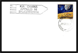 66548 Kia Orana Apollo 16 Splashdown 27/4/1972 Rarotonga Cook Islands Espace Space Lettre Cover - Oceania