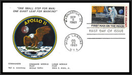 66492 Apollo 11 First Man On The Moon Washington 9/9/1969 USA Espace Space Lettre Cover - Etats-Unis