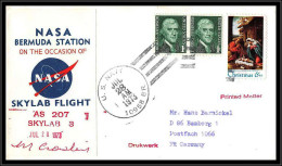 66374 Skylab 3 Bermuda Station 28/7/1973 USA Us Navy Signé Signed Autograph Espace Space Lettre Cover - Etats-Unis