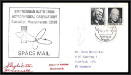 66312 Skylab 3 Cambridge Smithsonian Observatory 28/7/1973 USA Signé Signed Autograph Espace Space Lettre Cover - United States