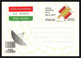 68298 Lancio Satellite Sirio 26/8/1977 Roma Italie Italia Espace Space Entier Stationery Aerogramme - Europe