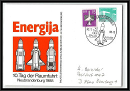 68272 Energija 30/11/1988 Neubrandenburg Allemagne Germany DDR Espace Space Lettre Cover - Europe