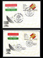 68297 Lancio Satellite Sirio 5/10/ & 26/8/1977 Roma Italie Italia Espace Space Lot 2 Entier Stationery Aerogramme - Europe