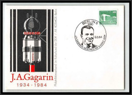 68214 Gagarin Gagarine 9/3/1984 Berlin Allemagne Germany DDR Espace Space Lettre Cover - Europa