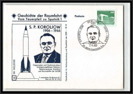 68198 Koroljow Korolev 7/11/1983 Geschichte Der Spoutnik Allemagne Germany DDR Espace Space Lettre Cover - Europe