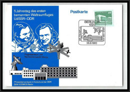 68168 Bleu Udsrr Ddr 26/8/1983 Jahrestag Des Ersten Bemannten Weltraumfluges Allemagne Germany DDR Espace Space Lettre - Europe