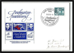 68173 Kosmos Zusammendrucke 26/8/1983 Karl Marx Stadt Allemagne Germany DDR Espace Space Lettre Cover - Europe