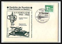 68165 Koroljow Sergueï Korolev 13/9/1983 Geschichte Der Spoutnik Allemagne Germany DDR Espace Space Lettre Cover - Europa