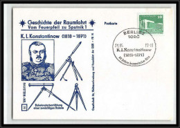 68143 Konstantinow KONSTANTINOV Pendule Balistique 26/5/1982 Geschichte Der Spoutnik Allemagne Germany DDR Espace Space  - Europa