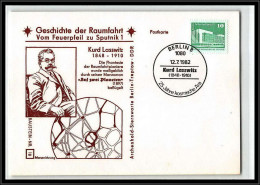 68139 Kurd Lasswitz 12/7/1982 Geschichte Der Spoutnik Allemagne Germany DDR Espace Space Lettre Cover - Europa