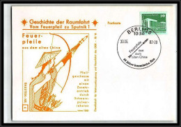 68140 Feuer-pfeile China 30/6/1982 Geschichte Der Spoutnik Allemagne Germany DDR Espace Space Lettre Cover - Europe