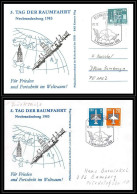 68161 Tag Der Raumfahrt 15 & 20/10/1983 Neubrandenburg Allemagne Germany DDR Espace Space Lot De 2 Lettre Cover - Europe